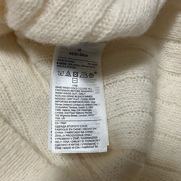 Banana Republic Heritage Cream Sweater Polo Wool Alpaca - Picture 6 of 11